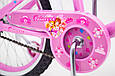 Іспанська дитячий рожевий велосипед для дівчинки PRINCESS 18 дюймів від 6 років з кошиком і багажником, фото 7