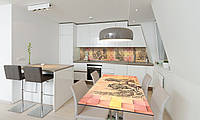 Наклейка 3Д виниловая на стол Zatarga «Плетенная Абстракция» 600х1200 мм для домов, квартир, столов,