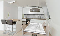 Наклейка 3Д виниловая на стол Zatarga «Колонны» 600х1200 мм для домов, квартир, столов, кофейн, кафе