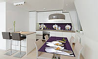 Наклейка 3Д виниловая на стол Zatarga «Орхидеи Крупные» 600х1200 мм для домов, квартир, столов, кофейн,