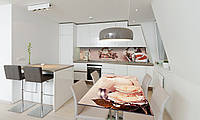 Наклейка 3Д виниловая на стол Zatarga «Ностальгия» 600х1200 мм для домов, квартир, столов, кофейн, кафе