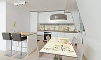 Наклейка 3Д виниловая на стол Zatarga «Фонари и Розы» 600х1200 мм для домов, квартир, столов, кофейн,