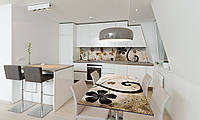 Наклейка 3Д виниловая на стол Zatarga «Бабочки и Завитки» 600х1200 мм для домов, квартир, столов,