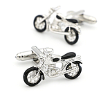 Запонки Мотоцикл, спортивний сріблястий - для екстремалів, що люблять швидкість, мріють про мотоциклі, фото 2