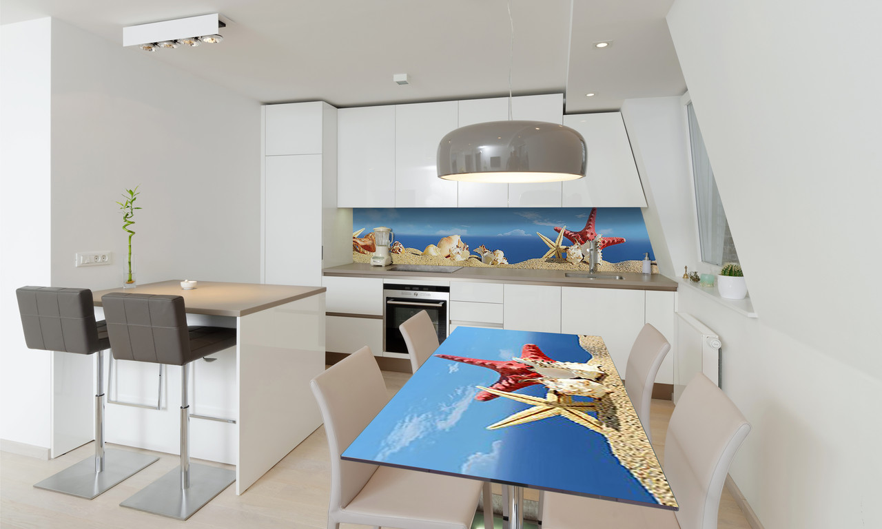 Наліпка 3Д вінілова на стіл Zatarga «Черепашки» 600х1200 мм для будинків, квартир, столів, кофеєнь, кафе, фото 1