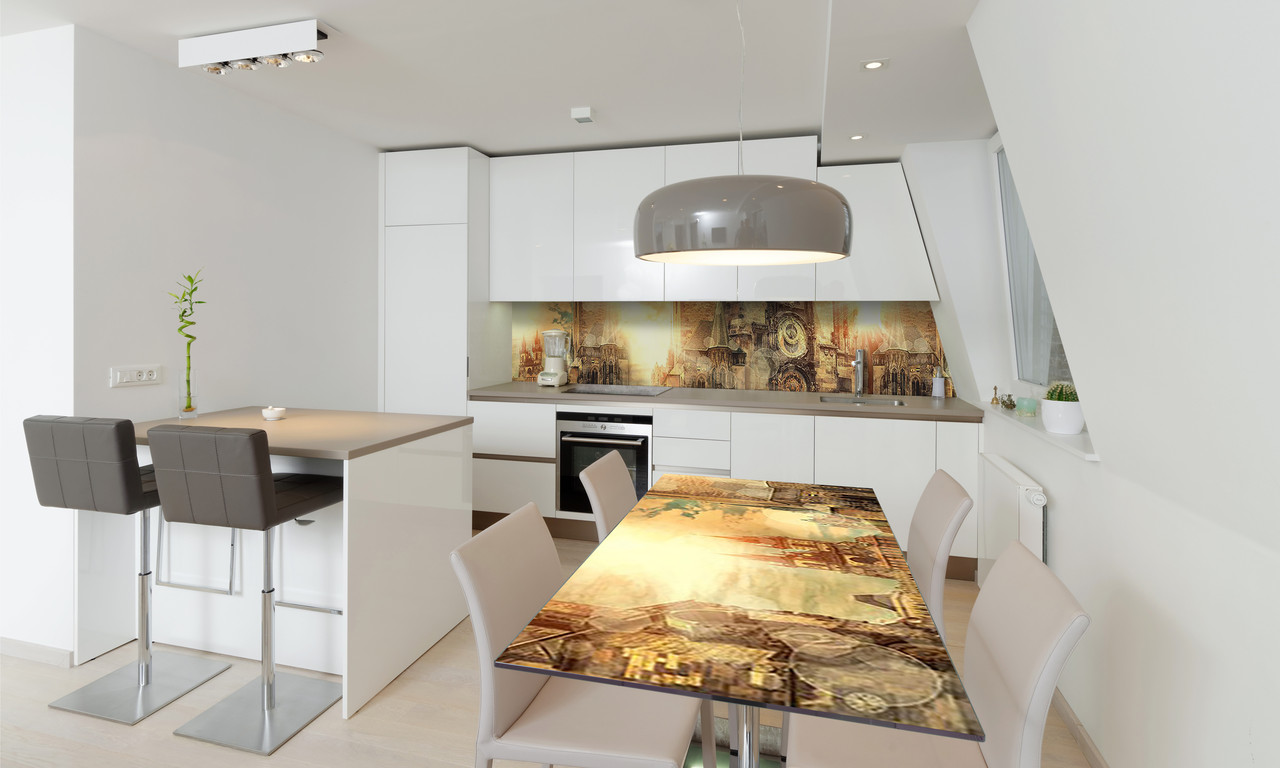 Наліпка 3Д виниловая на стол Zatarga «Древняя Европа» 600х1200 мм для домов, квартир, столов, кофейн,