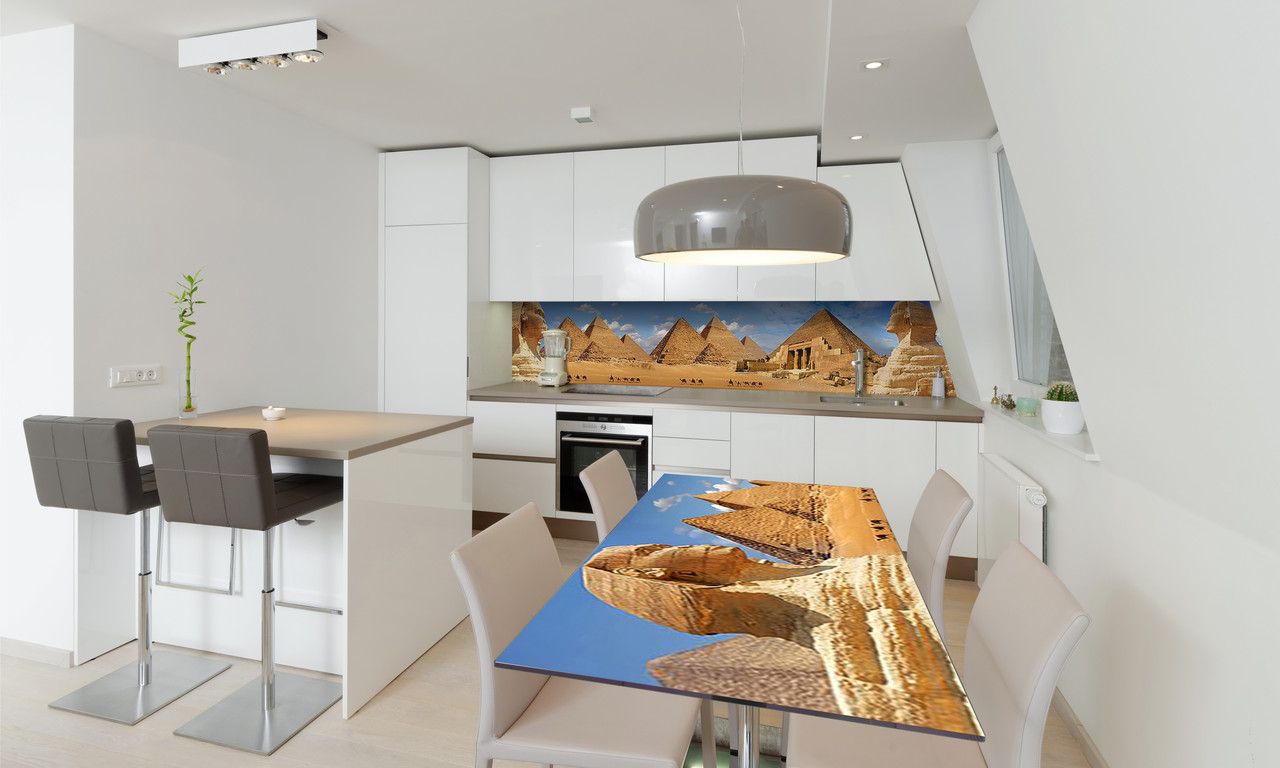 Наліпка 3Д виниловая на стол Zatarga «Египетские Пирамиды» 600х1200 мм для домов, квартир, столов,