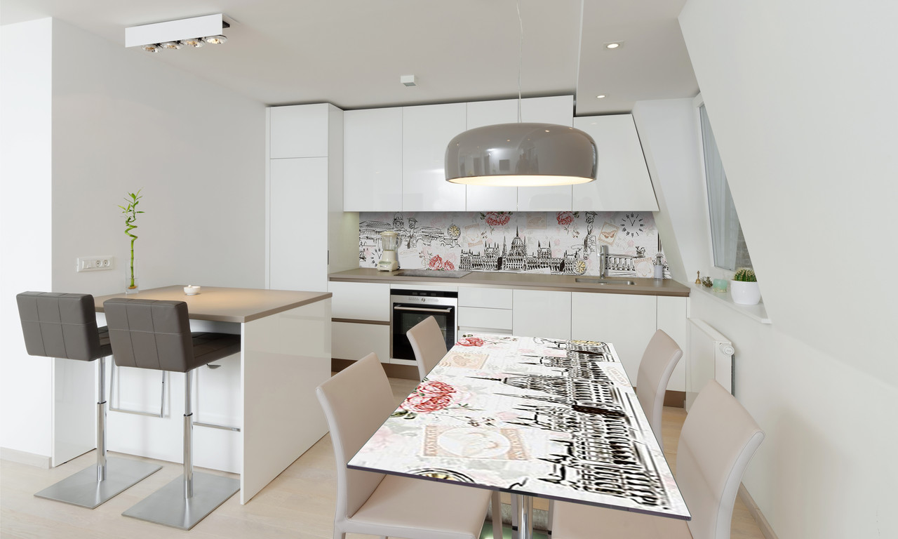 Наліпка 3Д виниловая на стол Zatarga «Будапешт» 600х1200 мм для домов, квартир, столов, кофейн, кафе, фото 1