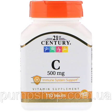 Вітамін С (аскорбінова кислота) 21st Century Vitamin C 500 мг 110 таб., фото 2