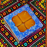 Подарунковий набір квадратних чайних воскових свічок (9шт.) в коробці Бежевий Крафт, фото 6