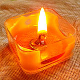 Подарунковий набір квадратних чайних воскових свічок (16шт.) в Новорічній Голубій коробці, фото 5