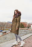 Жіноча стильна зимова куртка П-17, фото 3