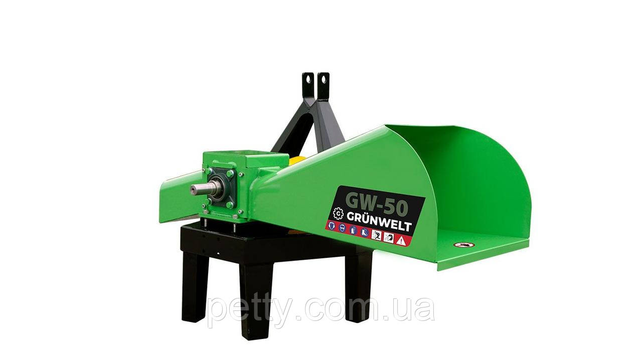 Подрібнювач гілок GrunWelt GW-50-4 (50 мм, 4 ножа, 7 к.с., ВМО) | PETTY - фото 1 - id-p1305032391