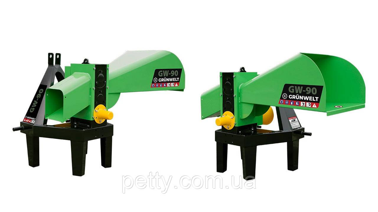 Подрібнювач гілок GrunWelt GW-90-4 (70 мм, 4 ножа, ВОМ, 10 к.с.) | PETTY - фото 3 - id-p1305032393