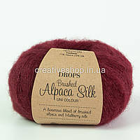 Пряжа Drops Brushed Alpaca Silk (колір 23 bordeaux)