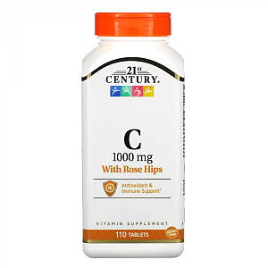 Вітамін C із шипшиною 21st Century Vitamin C with Rose Hips 1000 мг 110 таб.