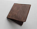 Чоловічий гаманець із натуральної шкіри "Importante" темно-коричневий, фото 5