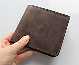 Чоловічий гаманець із натуральної шкіри "Importante" темно-коричневий, фото 2