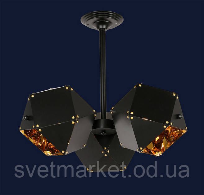 Дизайнерська люстра в лофт виконанні 756PR9564-3 BK, фото 1