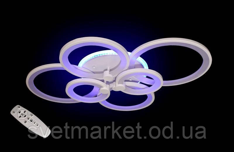 Світлодіодна люстра припотолочная 1811/6 WH LED Dimmer, фото 1