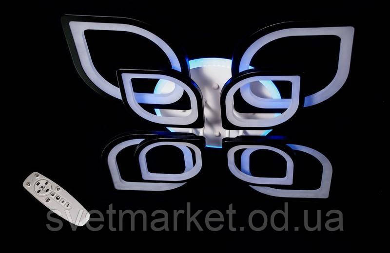 Світлодіодна люстра з синім підсвічуванням 5540/4+4 BK LED dimmer, фото 1