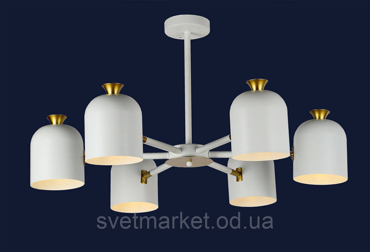 Современная белая потолочная люстра 756LPR1027-6 WH, фото 1