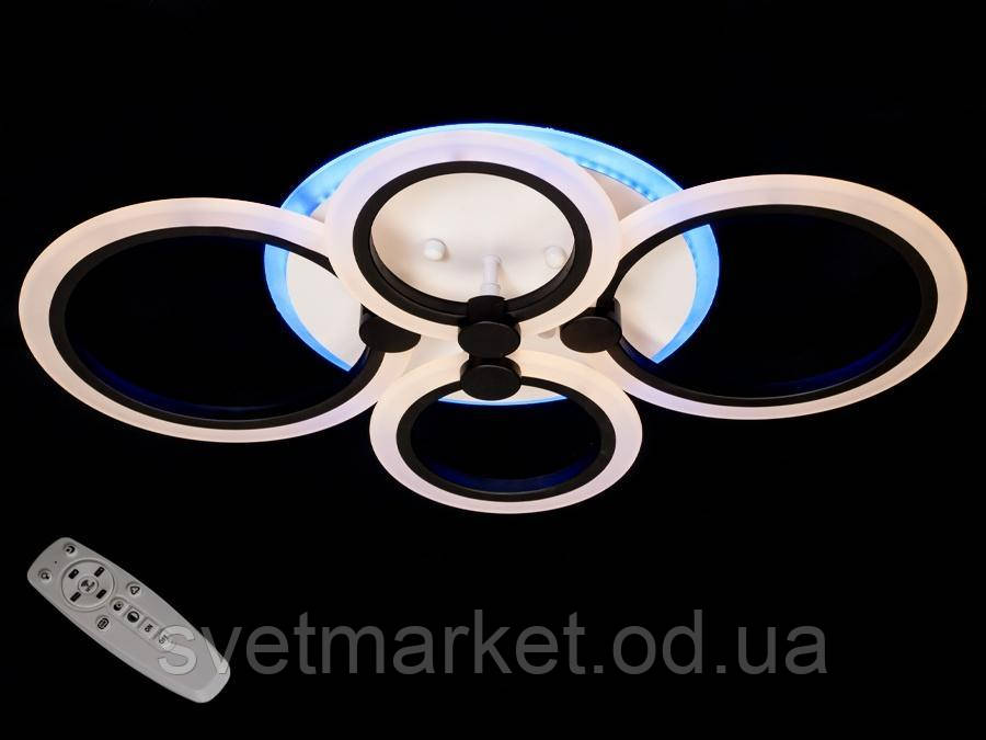 Стельова люстра з димером 1888/4BK LED 3color dimmer, фото 1
