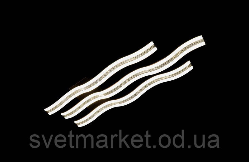 Світлодіодна прямокутна люстра хвиля 3610/3CF, фото 1