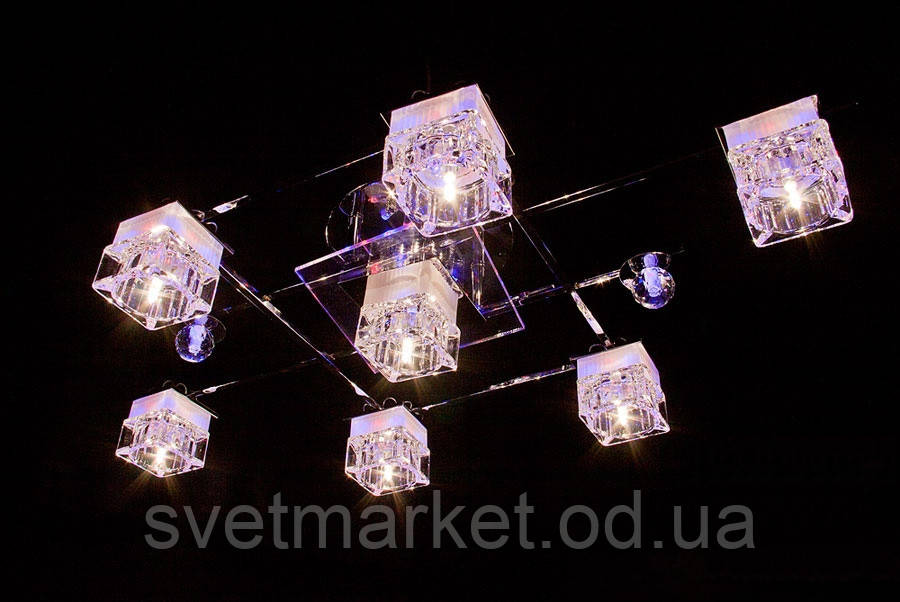 Стельова витягнута прямокутна люстра 8218-7, фото 1