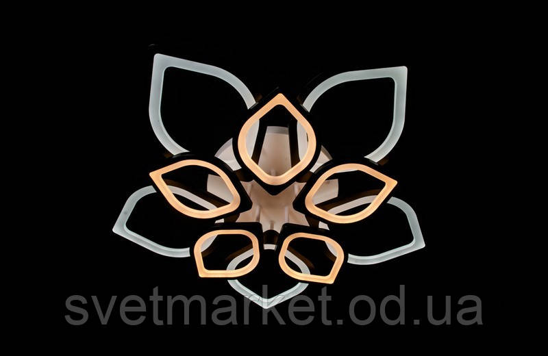 Яскрава стельова LED люстра з діммером 5540/5+5 BK Dimmer, фото 1