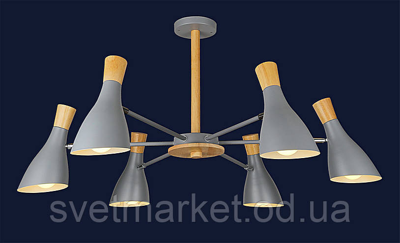Стельова люстра лофт сірого кольору 752328-6 GRAY, фото 1