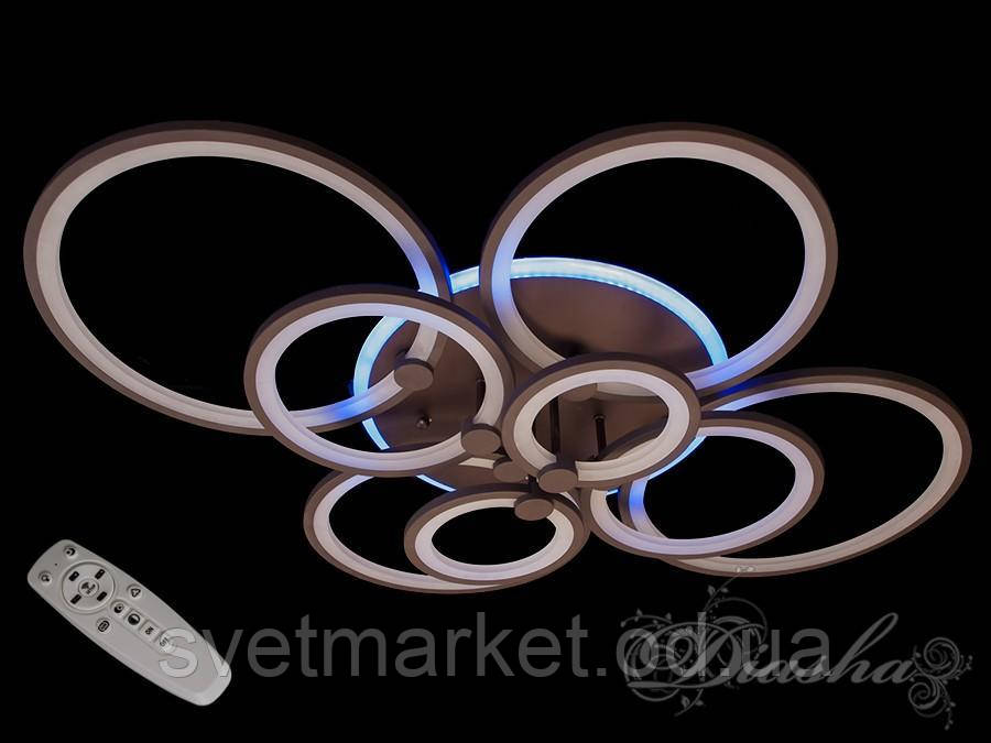 LED-люстра з діммером і підсвічуванням 8022/8CF LED dimmer-2.4 G, фото 1