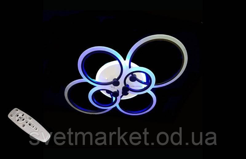 Пристельова LED люстра з нічником та диммером 1888/6BK LED 3color dimmer, фото 1