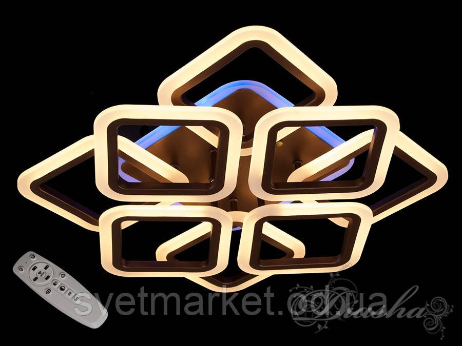 Стельова LED-люстра з діммером і різнобарвною подсветкойА3001/4+4CF LED 3color dimmer, фото 1