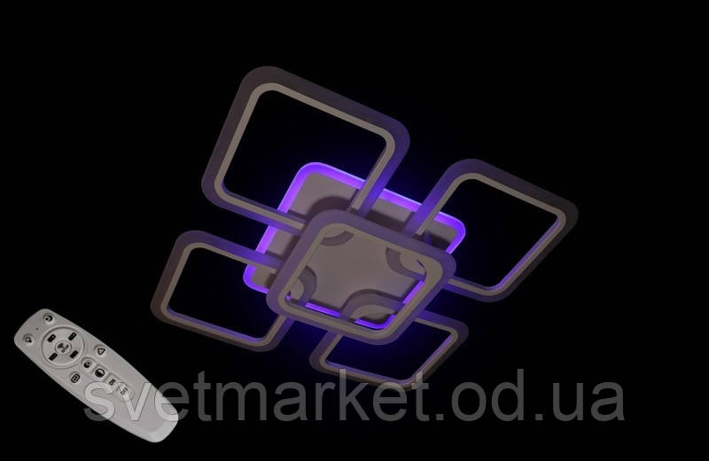 Світлодіодна яскрава люстра припотолочная 5588-4+1WH LED Dimmer, фото 1