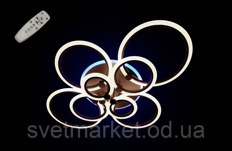 Світлодіодна смарт люстра для великої кімнати 1888/8CF LED 3color dimmer, фото 1