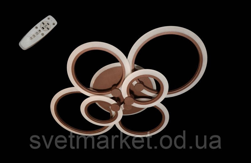 Led люстра кавового кольору 1888-6 CF LED 3color dimmer, фото 1