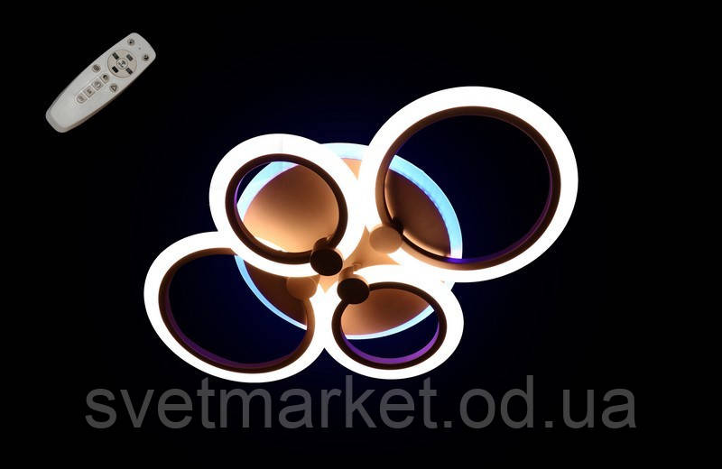 Стельова люстра нічником і пультом діммером 1888-4 CF LED 3color dimmer, фото 1