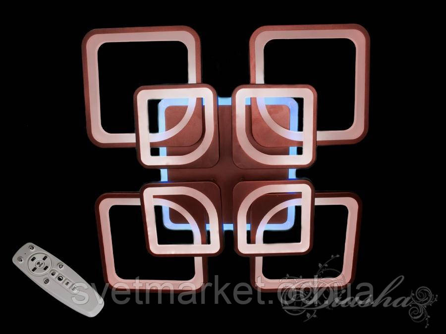 Яскрава стельова світлодіодна люстра 5543/4+4CF LED dimmer-2.4 G, фото 1