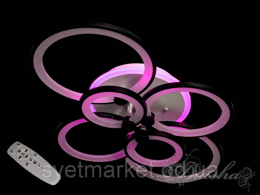 Яскрава світлодіодне люстра з діммером 8022/6BK LED 3color dimmer, фото 1