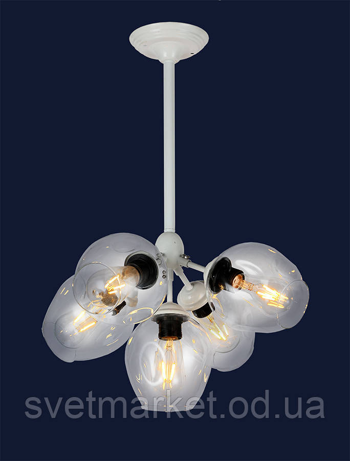 Незвичайна сучасна люстра 756LPR66005-5 WH+CL, фото 1