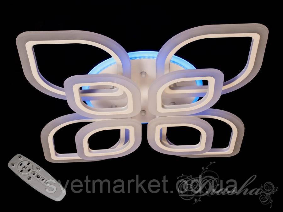 Сучасна яскрава світлодіодне люстра A8073/4+4WH LED dimmer-2.4 G, фото 1