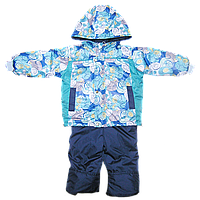 Дитячий весняний, осінній комбінезон (штани на шлейках і куртка) на флісі і тканини холлофайбер, р. 92,98,104