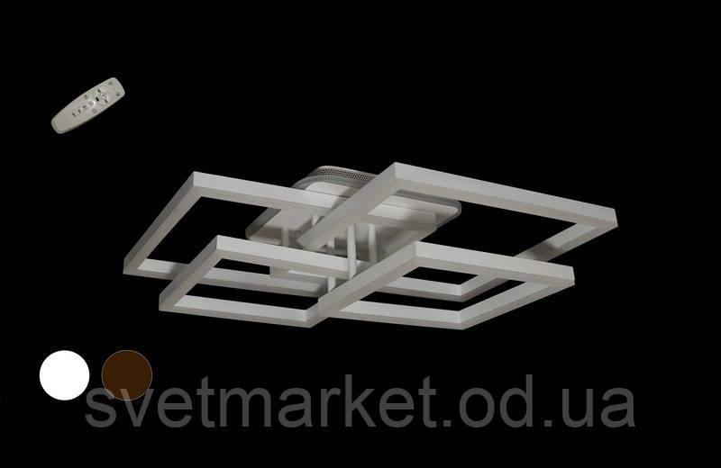 Сучасна світлодіодна люстра білого кольору 11015/2+2X WH LED 3color dimmer, фото 1