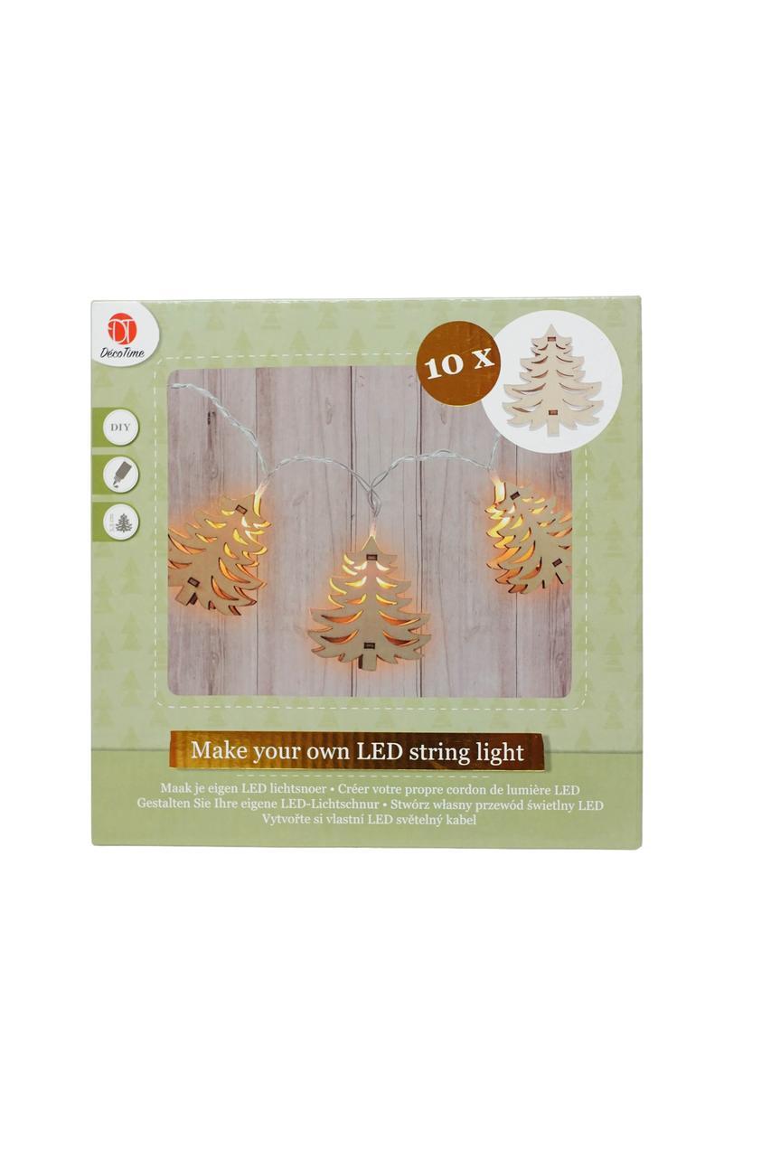 Набір для створення гірлянди своїми руками "Новорічна ялинка", 10 LED Deco Time, гірлянда на батарейках, фото 1