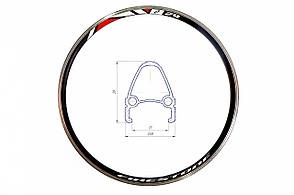 Обід 24" AL 36H 14G двост. з проточкою RACE HLQC-04 під Vbr чорн.