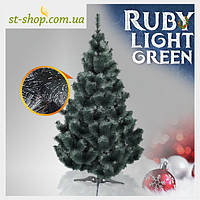 Сосна штучна Ruby висота 2,3 метра пухнастий кінчик + шишки темно-зелена з інеєм