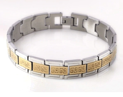 Чоловічий браслет сталь 316L позолота 18 к