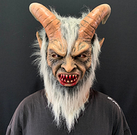 Маска Люцифера для косплея, латексные маски для Хэллоуина, страшный демон, дьявол, косплей из фильма ужасов
