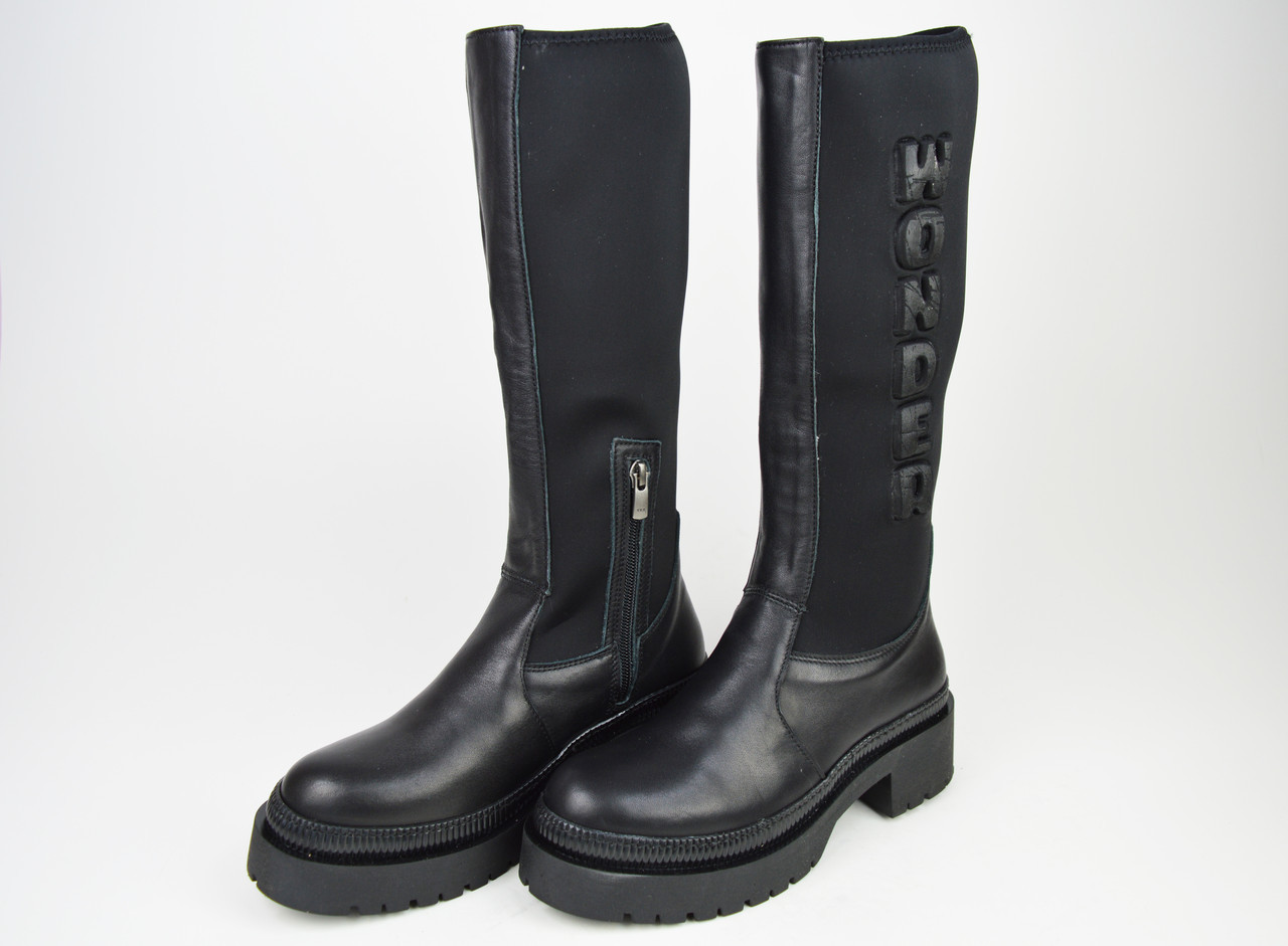 Чоботи Molly Bessa 868702 36 Чорні шкіра стрейч 37